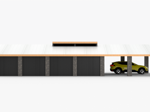 Modern Carport and Storage Unit 3D Модель