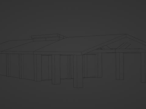 Modern Carport and Storage Unit 3D Модель