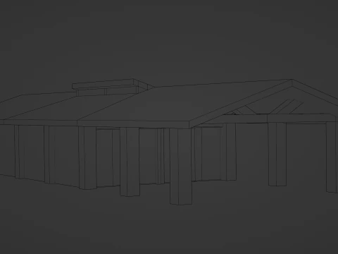 Modern Carport and Storage Unit 3D Model