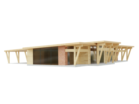 Modern Wood Cabin 3D Model