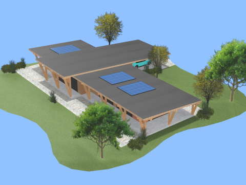 Modern Wooden Cabin 3D Модель