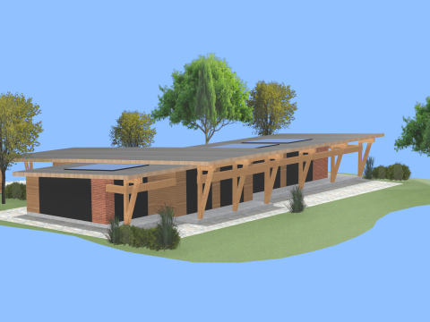 Modern Wooden Cabin 3D Модель