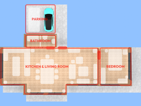 Modern Wooden Cabin 3D Модель