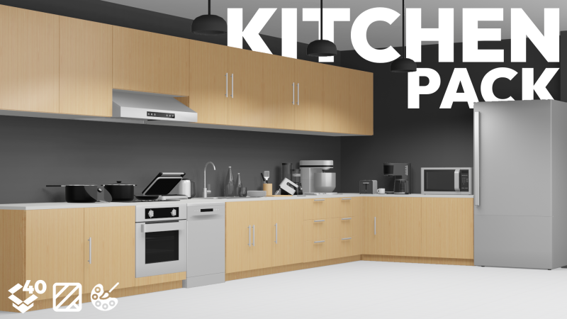 Kitchen Pack 3D Model .c4d .max .obj .3ds .fbx .stl .blend