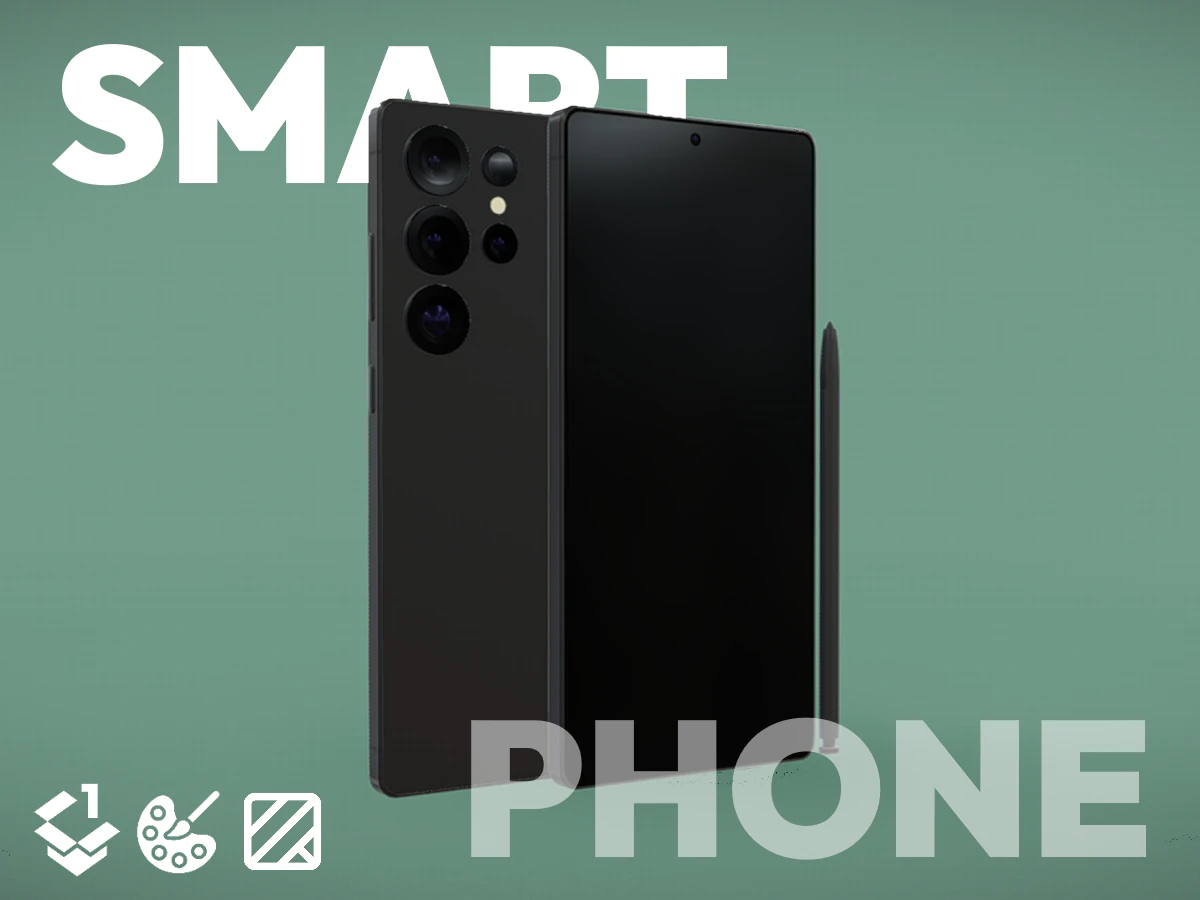 Smartphone - Game ready 3D Model .c4d .max .obj .3ds .fbx .stl .blend 