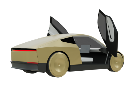 Tesla Cybercab Robotaxi Modello 3D