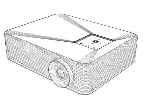전문 프로젝터 3D 모델