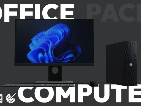 Office Computer Pack - Low Poly Model 3D