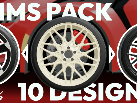 Car Rims Pack - Low poly Model 3D