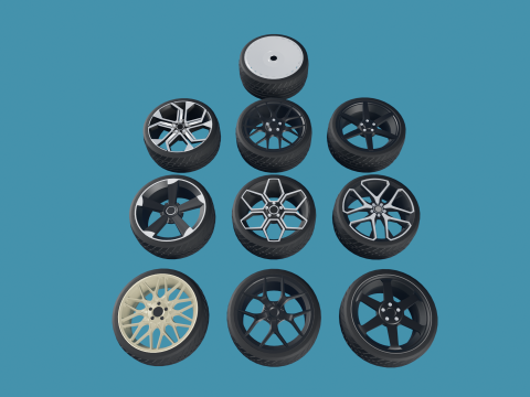 Car Rims Pack - Low poly 3D Model