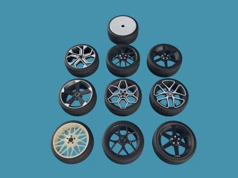 Car Rims Pack - Low poly 3D Model