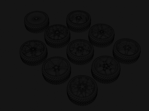 Car Rims Pack - Low poly 3D Model