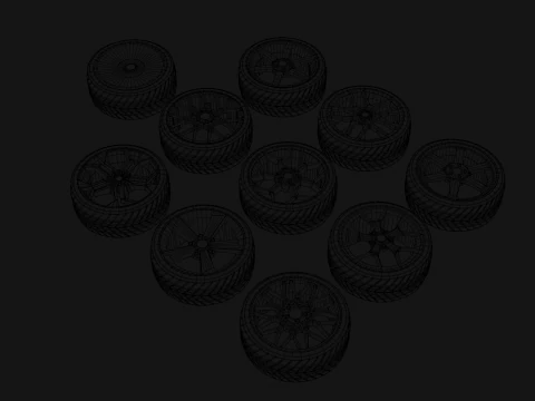 Car Rims Pack - Low poly 3D Model