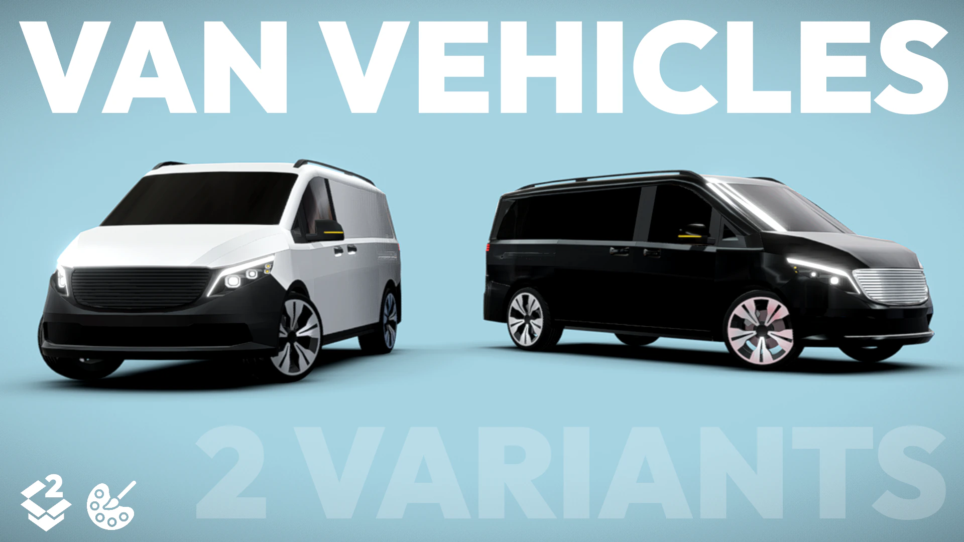 Van Vehicles - Low Poly 3D Model .c4d .max .obj .3ds .fbx .stl .blend 