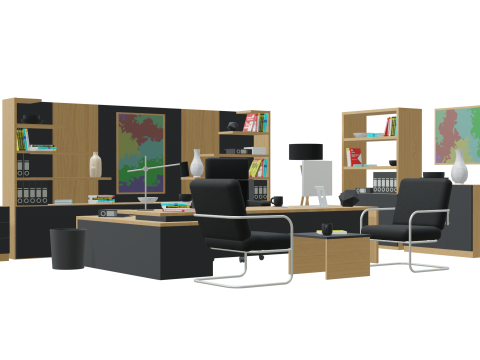 Office Furniture pack - Low poly 3D Model