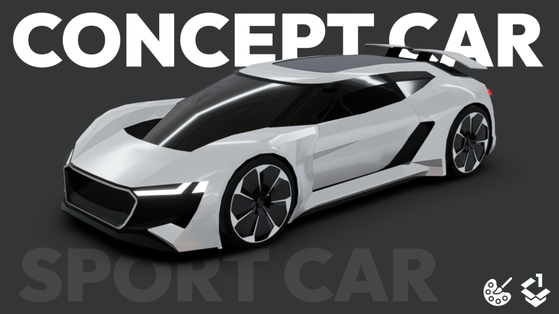 Electric Sport car - Low poly 3Dモデル .c4d .max .obj .3ds .fbx .stl .blend