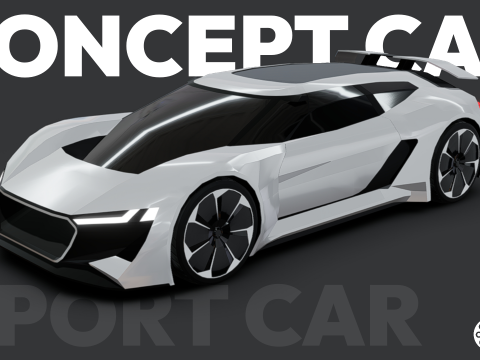 Electric Sport car - Low poly 3D Model