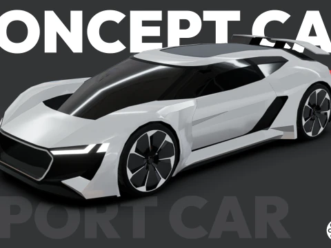 Mobil Sport Listrik - Poli rendah Model 3D