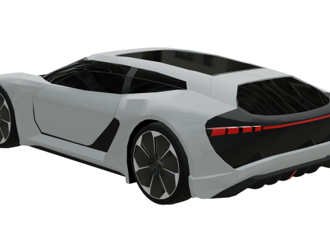 Electric Sport car - Low poly 3Dモデル