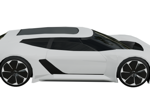 Electric Sport car - Low poly 3Dモデル