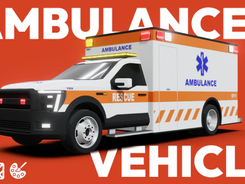 Ambulancevoertuig 3D Model