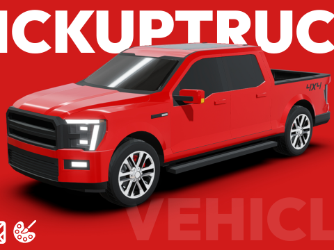 Pickup Truck - Low Poly 3D Model