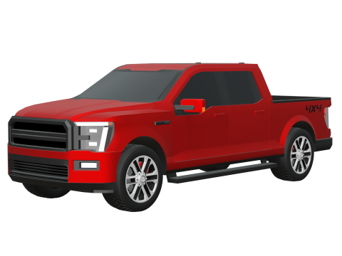 Pickup Truck - Low Poly 3D Model