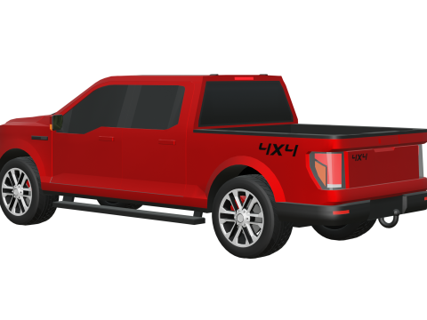 Pickup Truck - Low Poly 3D Model