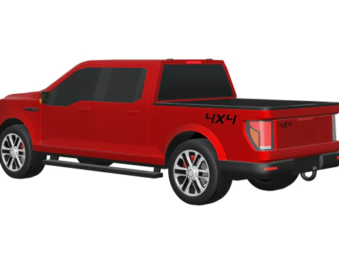 Pickup Truck - Low Poly 3D Model