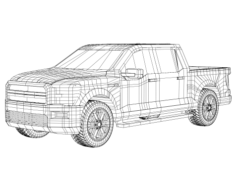 Pickup Truck - Low Poly 3D Model