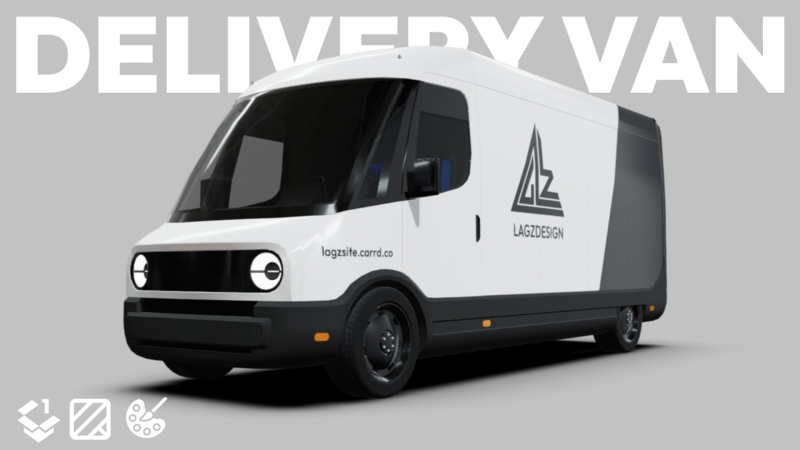 Фургон доставки 3D Модель .c4d .max .obj .3ds .fbx .stl .blend 