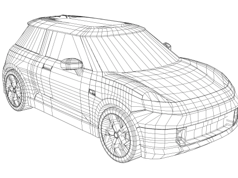 Mini carro - Hatchback Modelo 3D