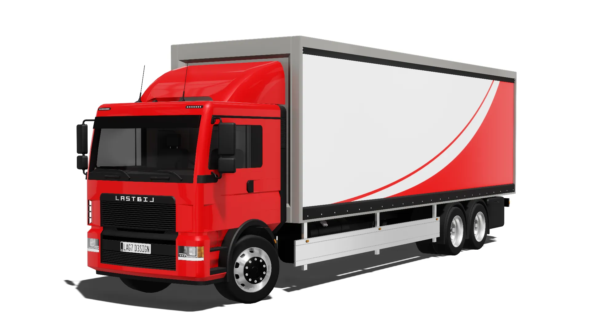 Cargo Truck 3D Model .c4d .max .obj .3ds .fbx .stl .blend 