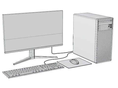 데스크탑 컴퓨터 - 일반 3D 모델