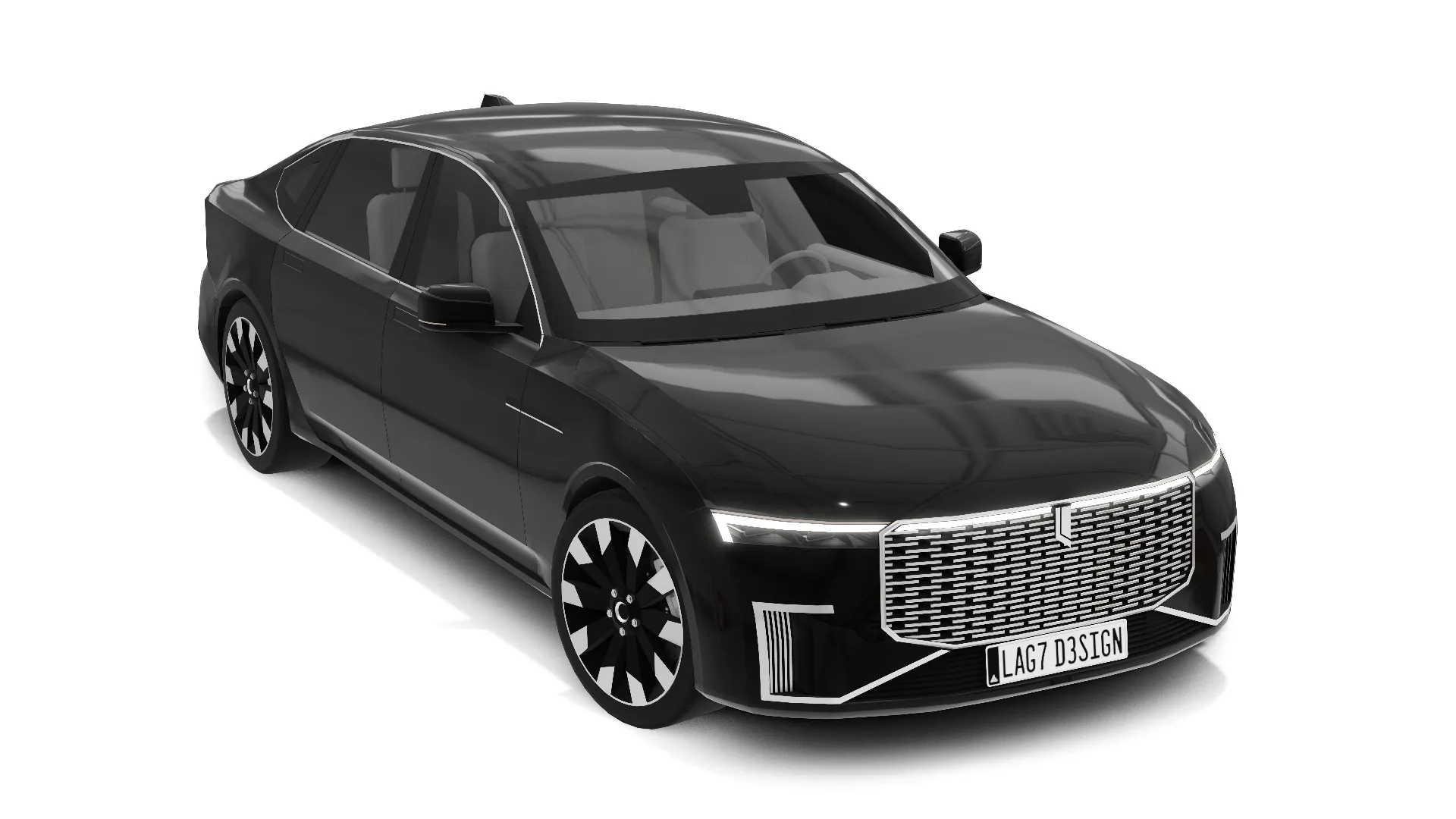 Luxury Sedan - Generic 3D Model .c4d .max .obj .3ds .fbx .stl .blend 