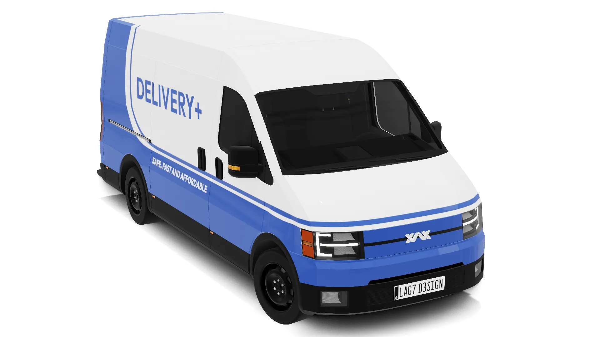 Delivery Van - Generic 3D Model .c4d .max .obj .3ds .fbx .stl .blend