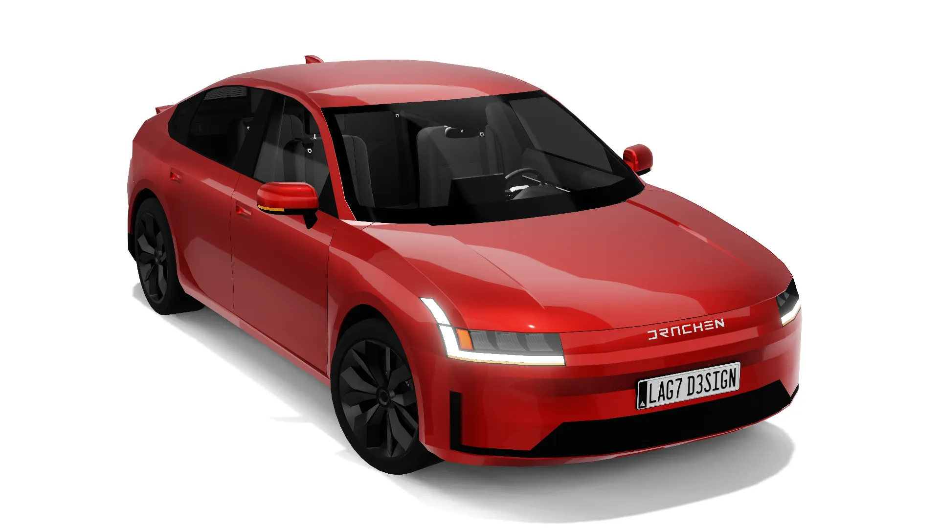 Sedan V2 - Generic 3D Model .c4d .max .obj .3ds .fbx .stl .blend 