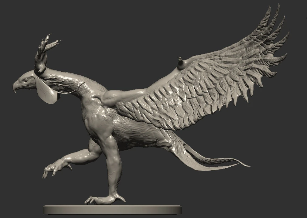 Original 3D Printed Fantastic Bird Sculpture 3D Print Model .c4d .max .obj .3ds .fbx .stl .blend
