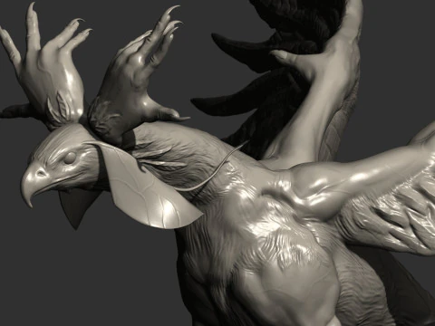 Original 3D Printed Fantastic Bird Sculpture 3D Print Model