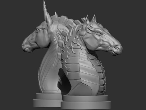 Two Original 3D-Printed Chess Knight Designs Model Cetak 3D