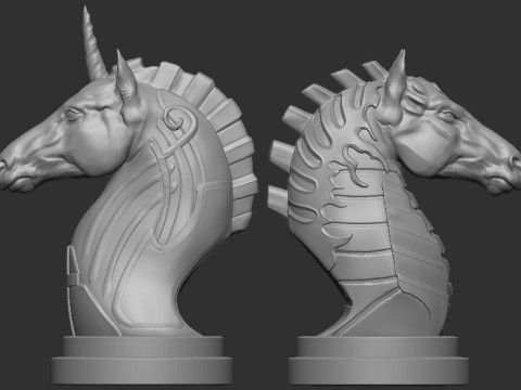 Two Original 3D-Printed Chess Knight Designs Model Cetak 3D