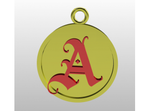 A Letter Pendant 3D print model Modelo 3D