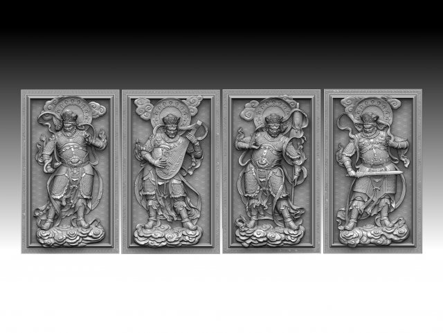 Four Heavenly Kings Model 3D print model 3D Model .c4d .max .obj .3ds .fbx .stl .blend 