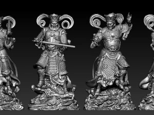Sculpture of the Four Heavenly Kings 3D print model 3D Model