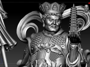 Escultura dos Quatro Reis Celestiais modelo de impress&atilde;o 3D Modelo 3D