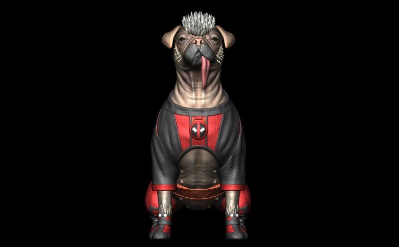 Dogpool 3Dプリントモデル .c4d .max .obj .3ds .fbx .stl .blend 