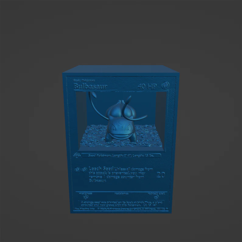0001 Pokemon Bulbasaur Custom Diorama Display 3D Print Model .c4d .max .obj .3ds .fbx .stl .blend 