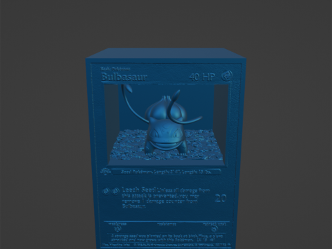 0001 Pokemon Bulbasaur aangepaste diorama-display 3D printmodel