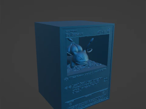 0001 Pokemon Bulbasaur Custom Diorama Display 3D Print Model