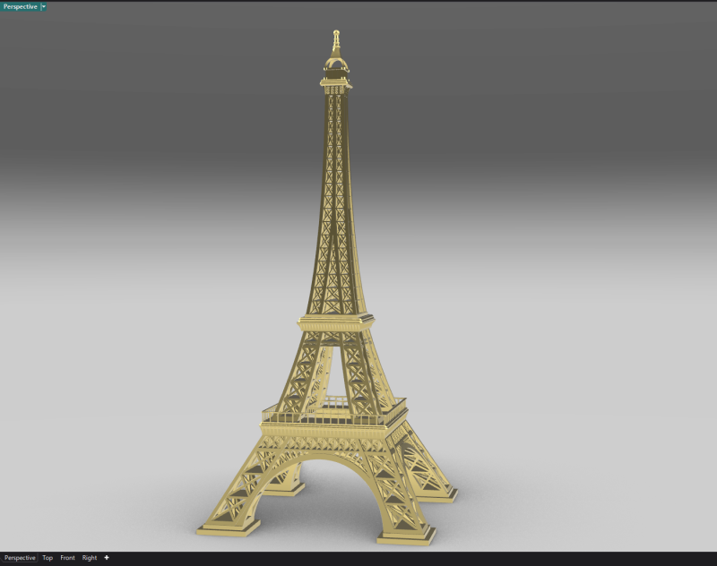 Eiffel Tower High Detailed Model 3D .c4d .max .obj .3ds .fbx .stl .blend 